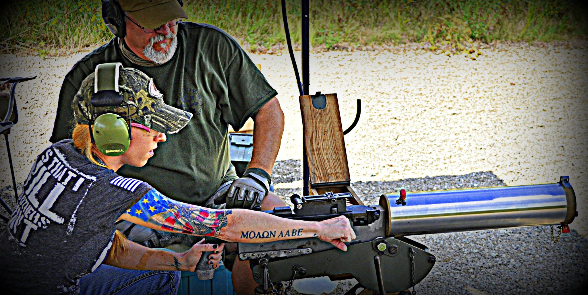 Dave and Lil' Red Danger at the range with a CCA belt fed 1917A1